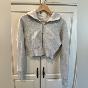 Lululemon Scuba Full Zip Cropped Length Hoodie - Heather Ultra Gray - Size 2